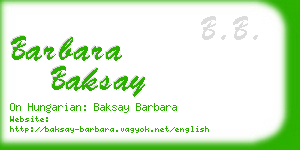 barbara baksay business card